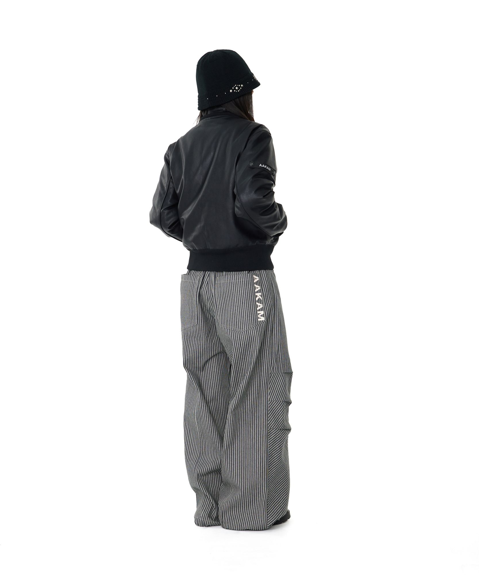 ◆AAKAM◆ Knee Pintuck Stripe Denim Pants Black MUSINSA | AAKAM Knee Pin-tuck Stripe Denim Pants (Black)