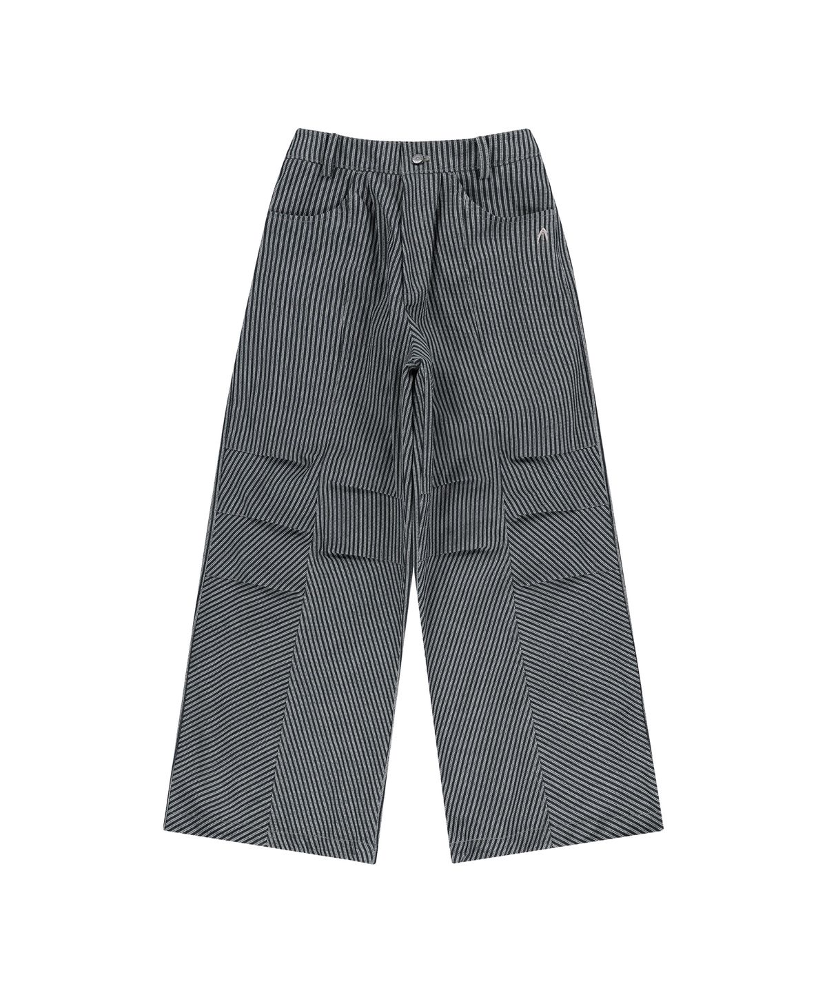 아캄(AAKAM) Knee Pin-tuck Stripe Denim Pants (Black)