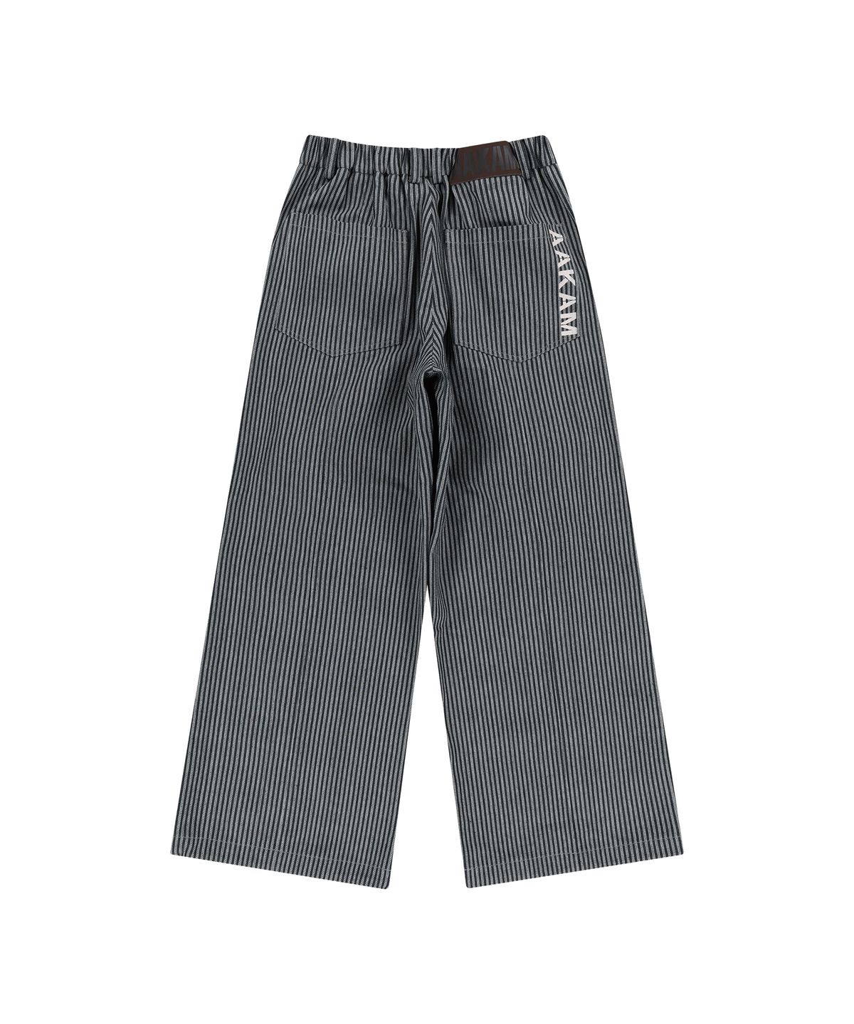 아캄(AAKAM) Knee Pin-tuck Stripe Denim Pants (Black)