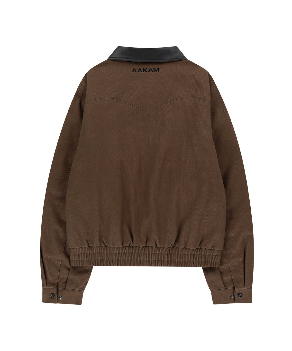 아캄(AAKAM) Contrast Leather Work Jacket (Brown)