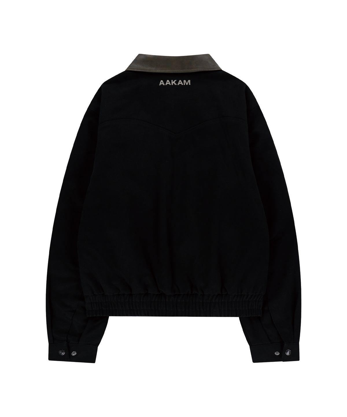 아캄(AAKAM) Contrast Leather Work Jacket (Black)