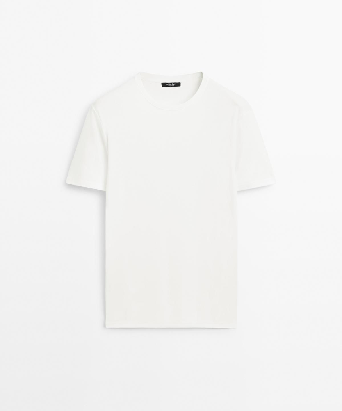마시모두띠(MASSIMO DUTTI) 100% 머서라이즈 코튼 티셔츠
