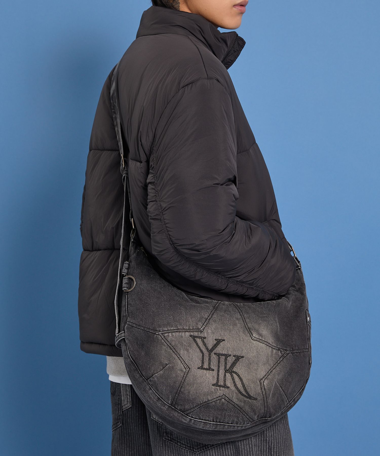 MUSINSA | WAI KEI Star Denim Crossbody Bag Black