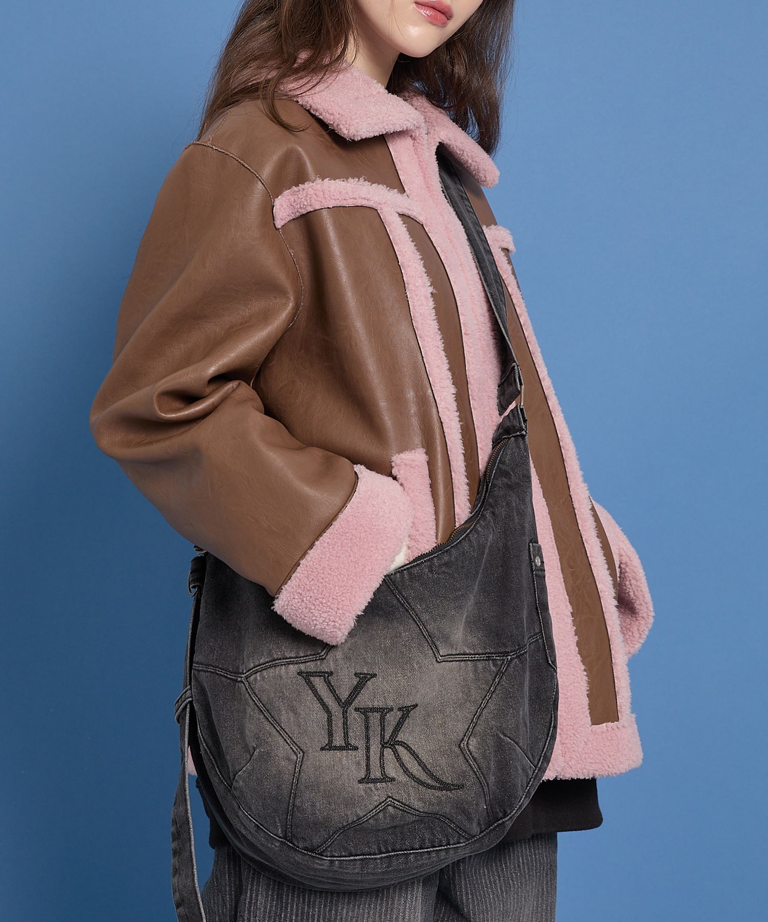 Wai Kei☆Star Denim Crossbag MUSINSA | WAI KEI Star Denim Crossbody Bag Black