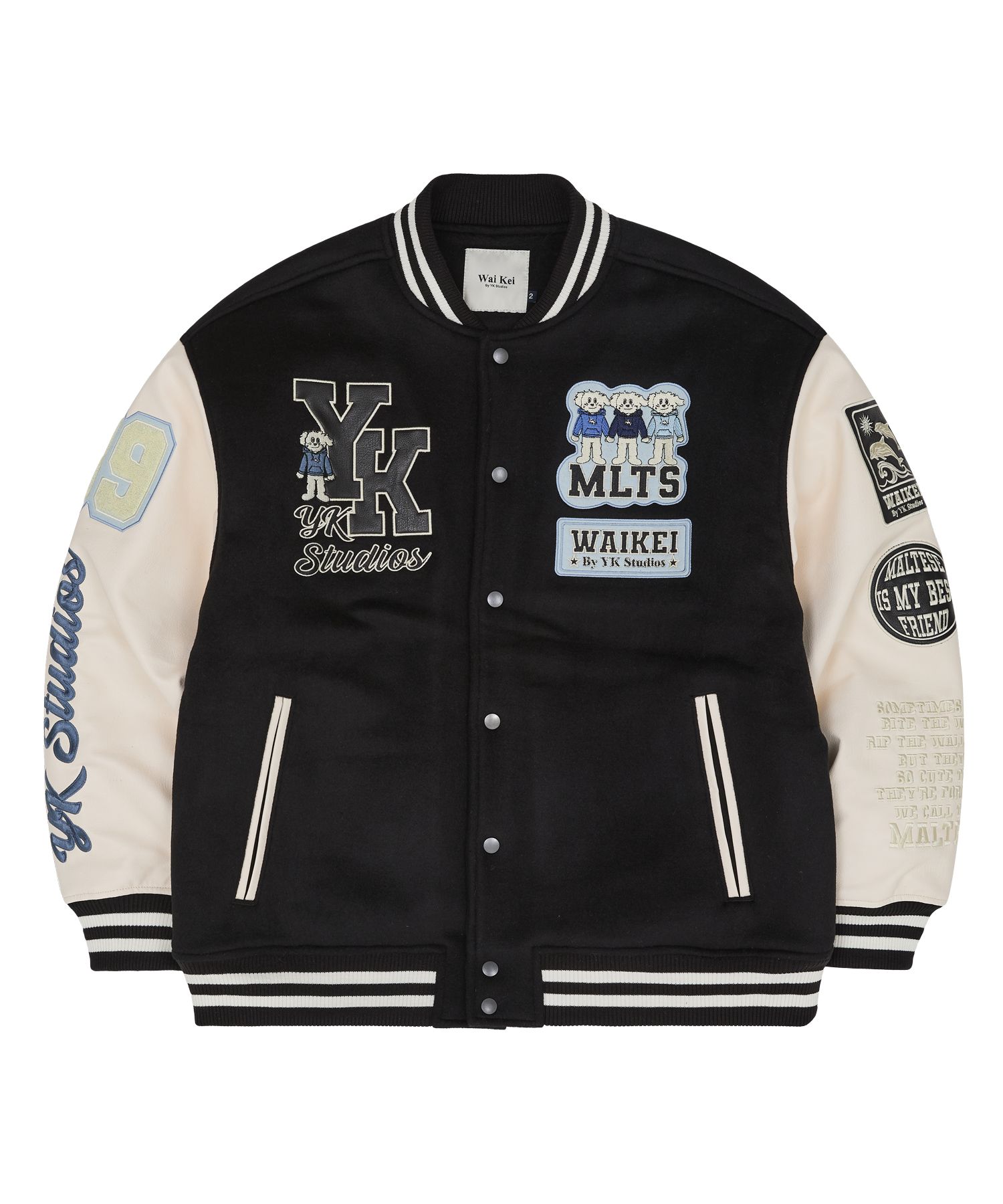 MUSINSA公式 | WAI KEI MLTS Varsity Jacket Black