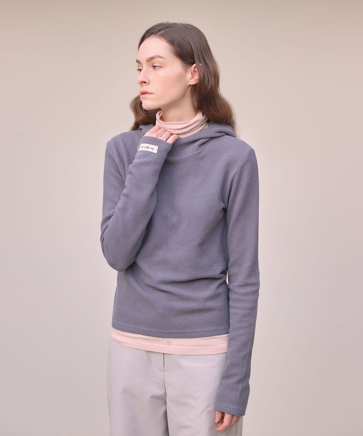 아우로(OURO) Cotton hoodie [ Charcoal ]