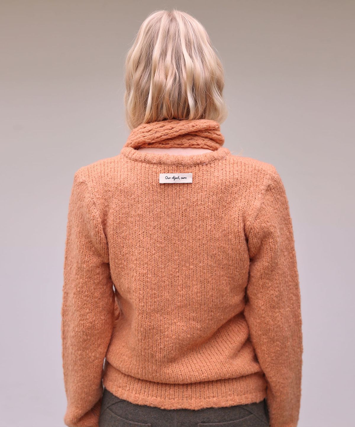 아우로(OURO) Muffler wool knit [ Orange ]