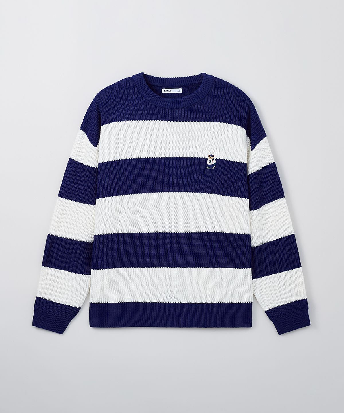 스파오(SPAO) (우디) 스트라이프 라운드넥 스웨터_SPKWF11C51