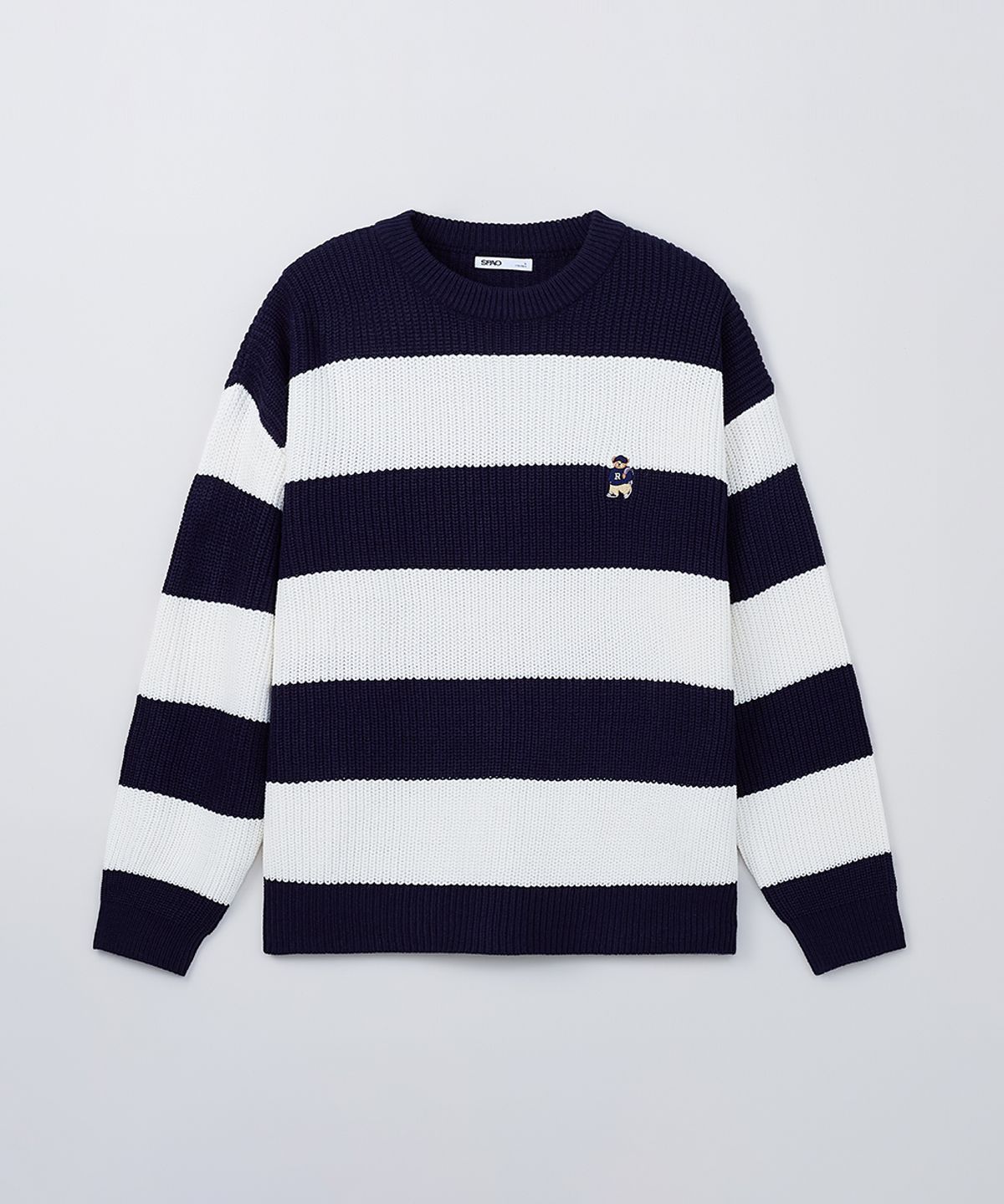 스파오(SPAO) (우디) 스트라이프 라운드넥 스웨터_SPKWF11C51