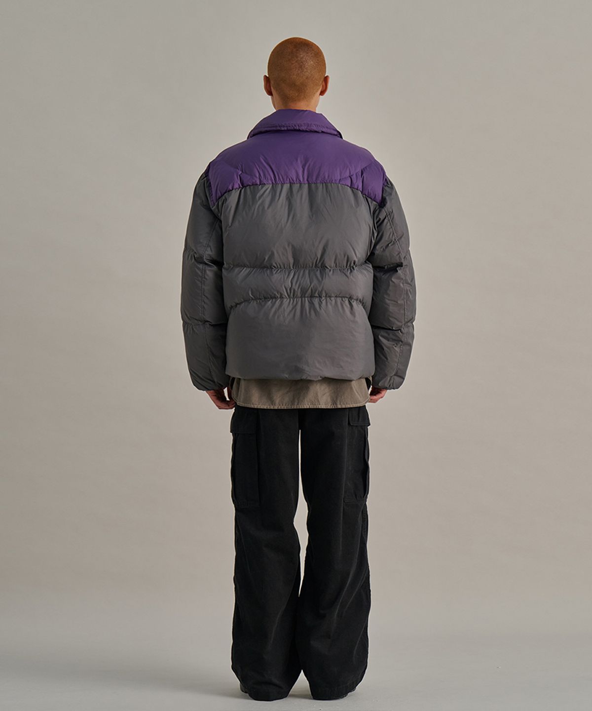 논타입(NONTYPE) CURVED DIVISION PUFFER DOWN (GREY)