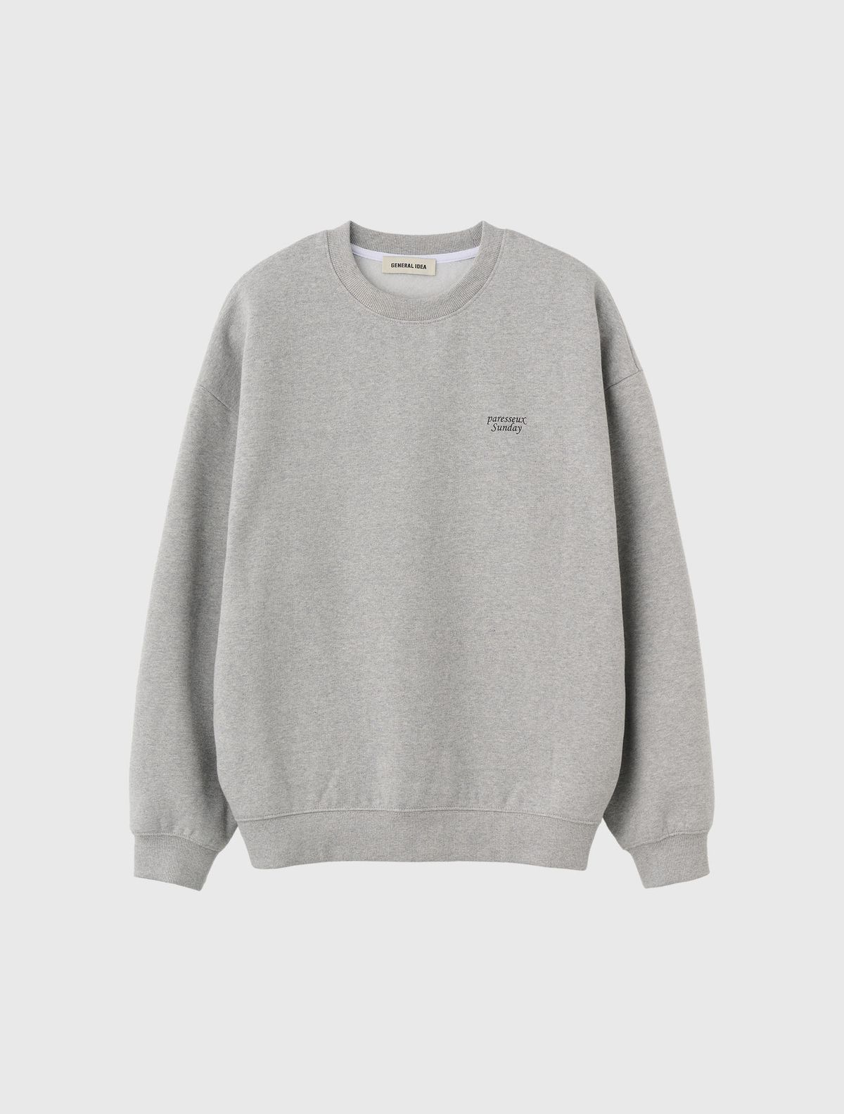 제너럴아이디어(GENERALIDEA) UNISEX 선데이 오버핏 기모 맨투맨 [MELANGE GREY] / SBD4U02015