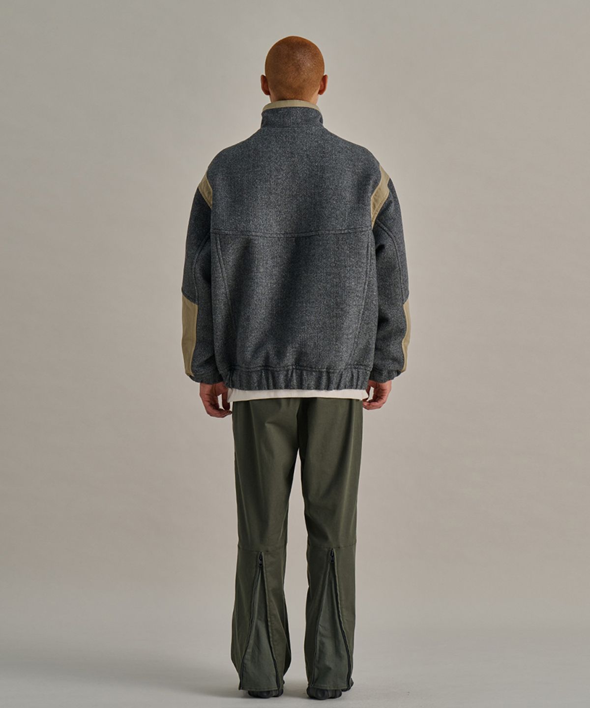 논타입(NONTYPE) MULTI PATCH WOOL HARRINGTON JUMPER (GREY)