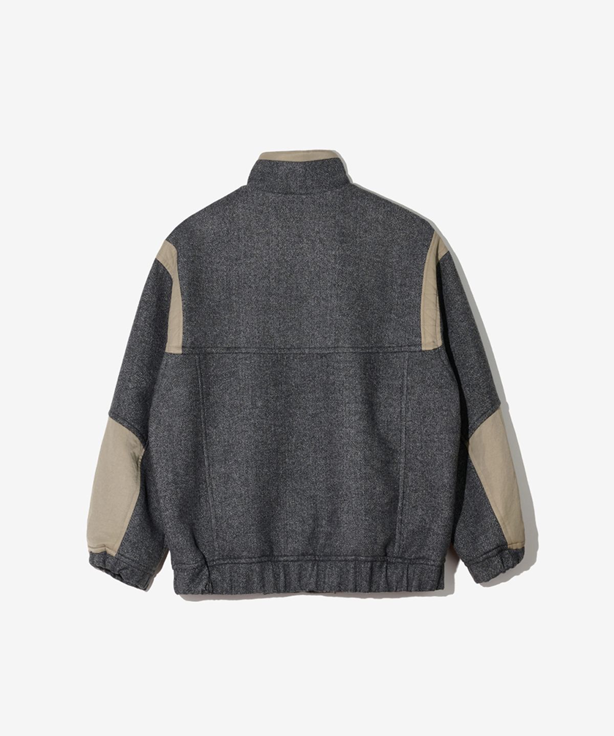 논타입(NONTYPE) MULTI PATCH WOOL HARRINGTON JUMPER (GREY)