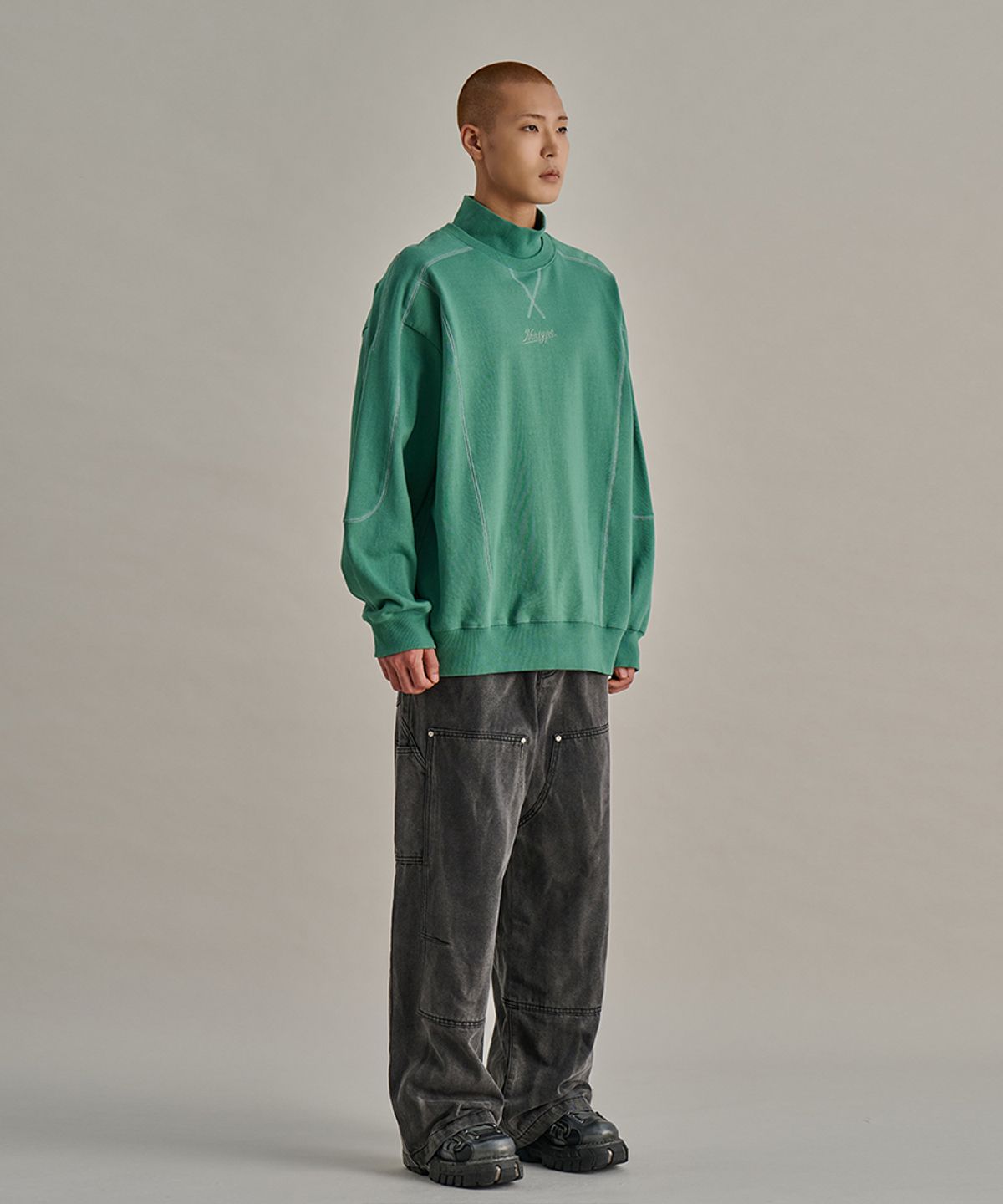 논타입(NONTYPE) TURTLE STITCH SWEATSHIRTS (GREEN)
