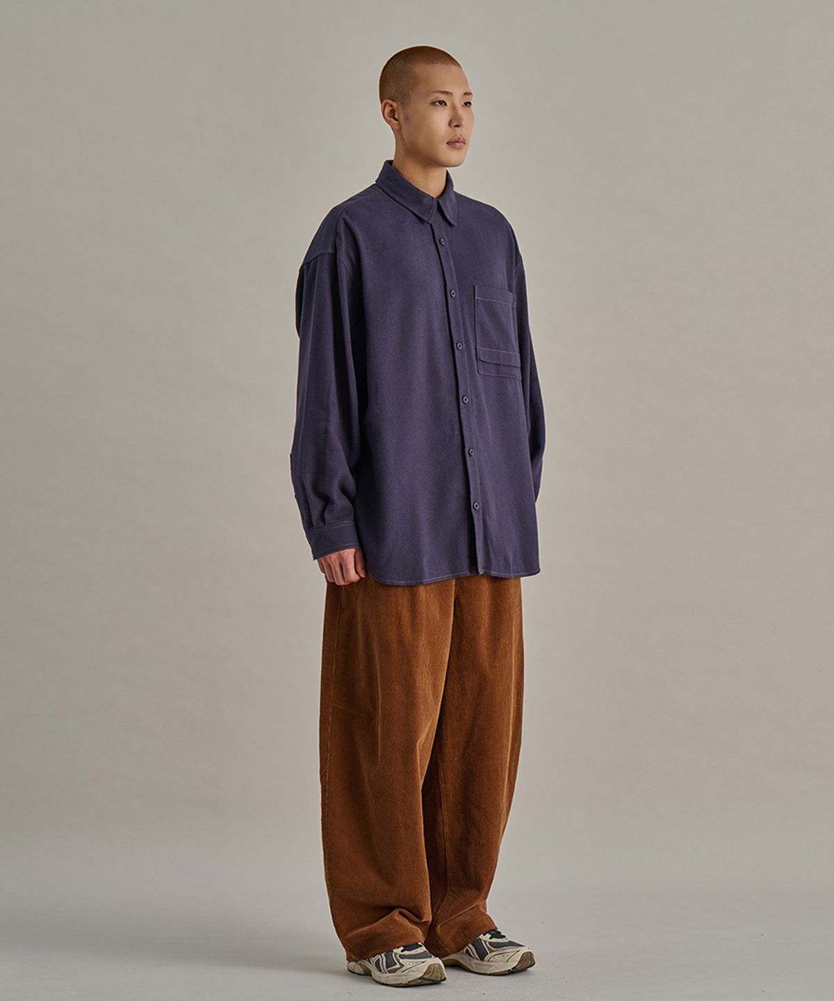 논타입(NONTYPE) CORDUROY ONE TUCK WIDE PANTS (CAMEL)