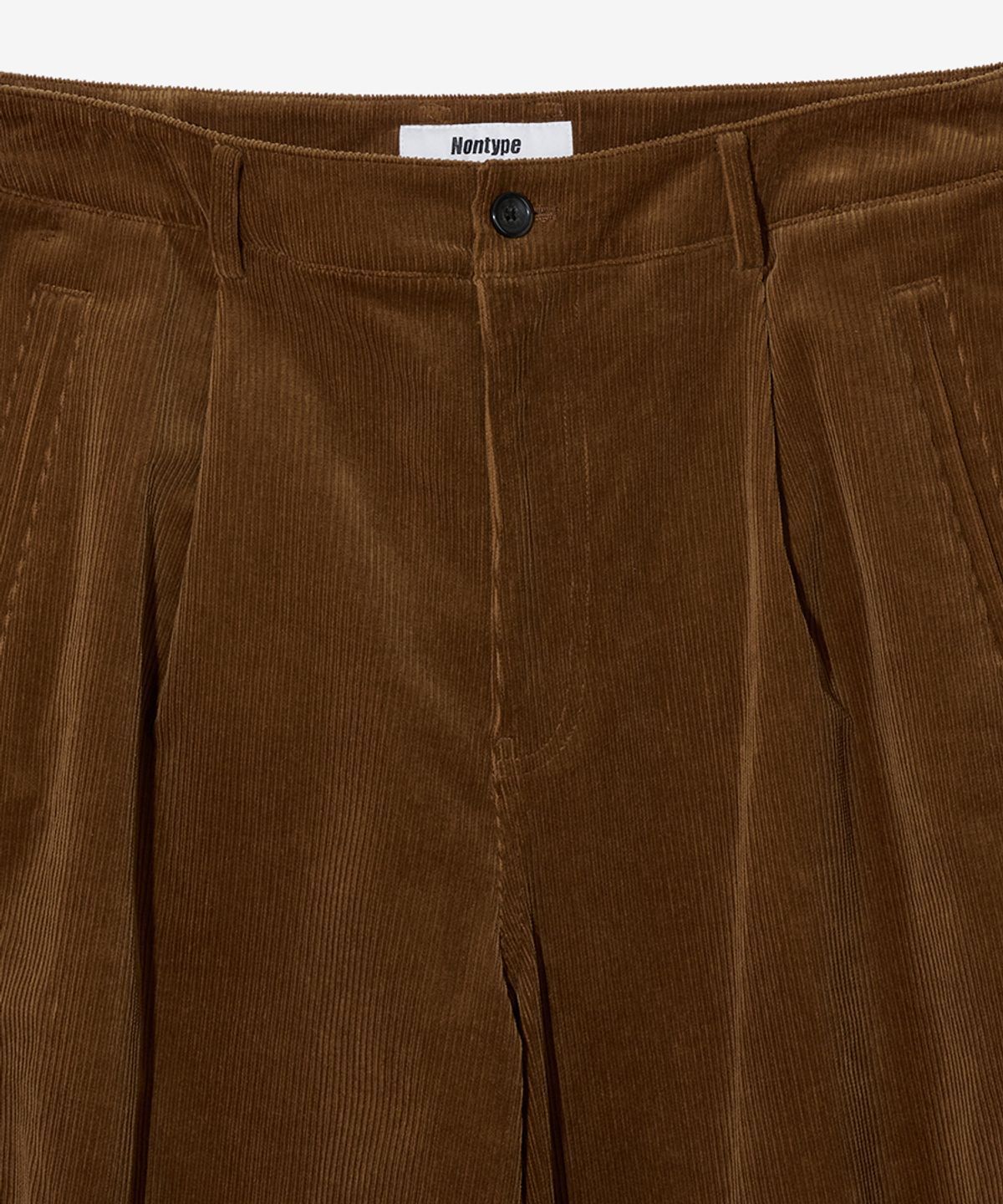 논타입(NONTYPE) CORDUROY ONE TUCK WIDE PANTS (CAMEL)