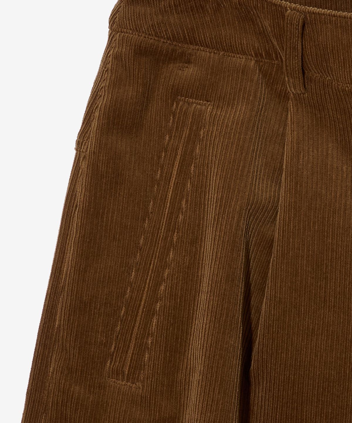 논타입(NONTYPE) CORDUROY ONE TUCK WIDE PANTS (CAMEL)