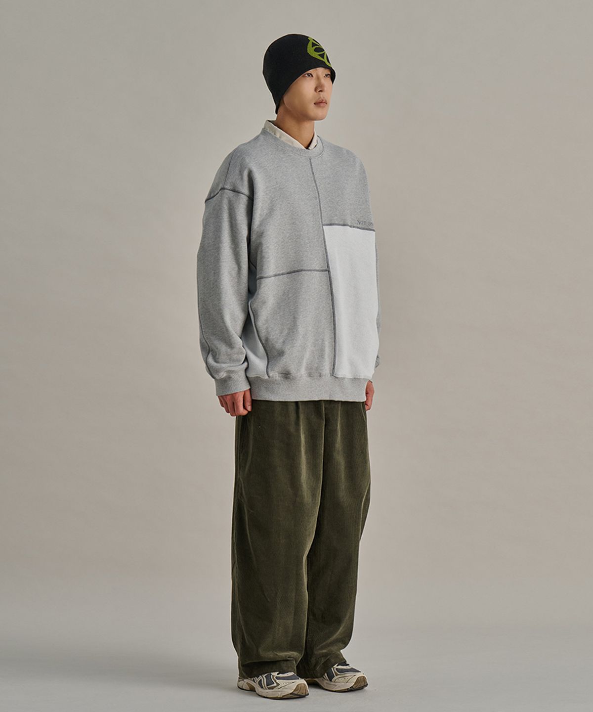 논타입(NONTYPE) CORDUROY ONE TUCK WIDE PANTS (KHAKI)