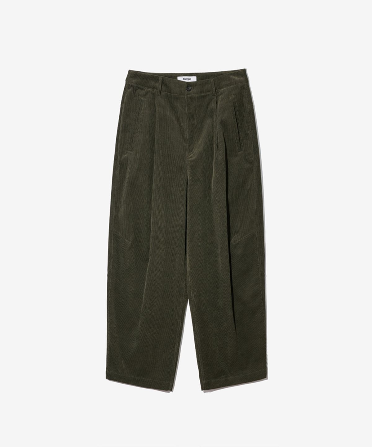 논타입(NONTYPE) CORDUROY ONE TUCK WIDE PANTS (KHAKI)