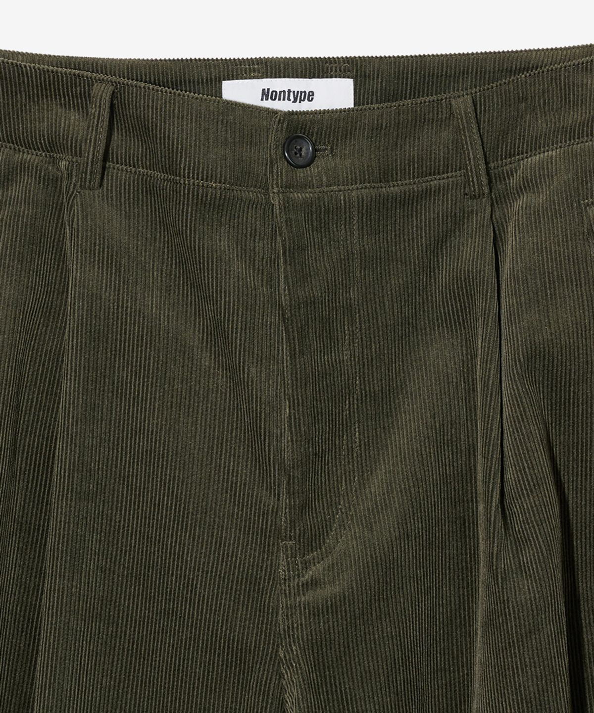 논타입(NONTYPE) CORDUROY ONE TUCK WIDE PANTS (KHAKI)