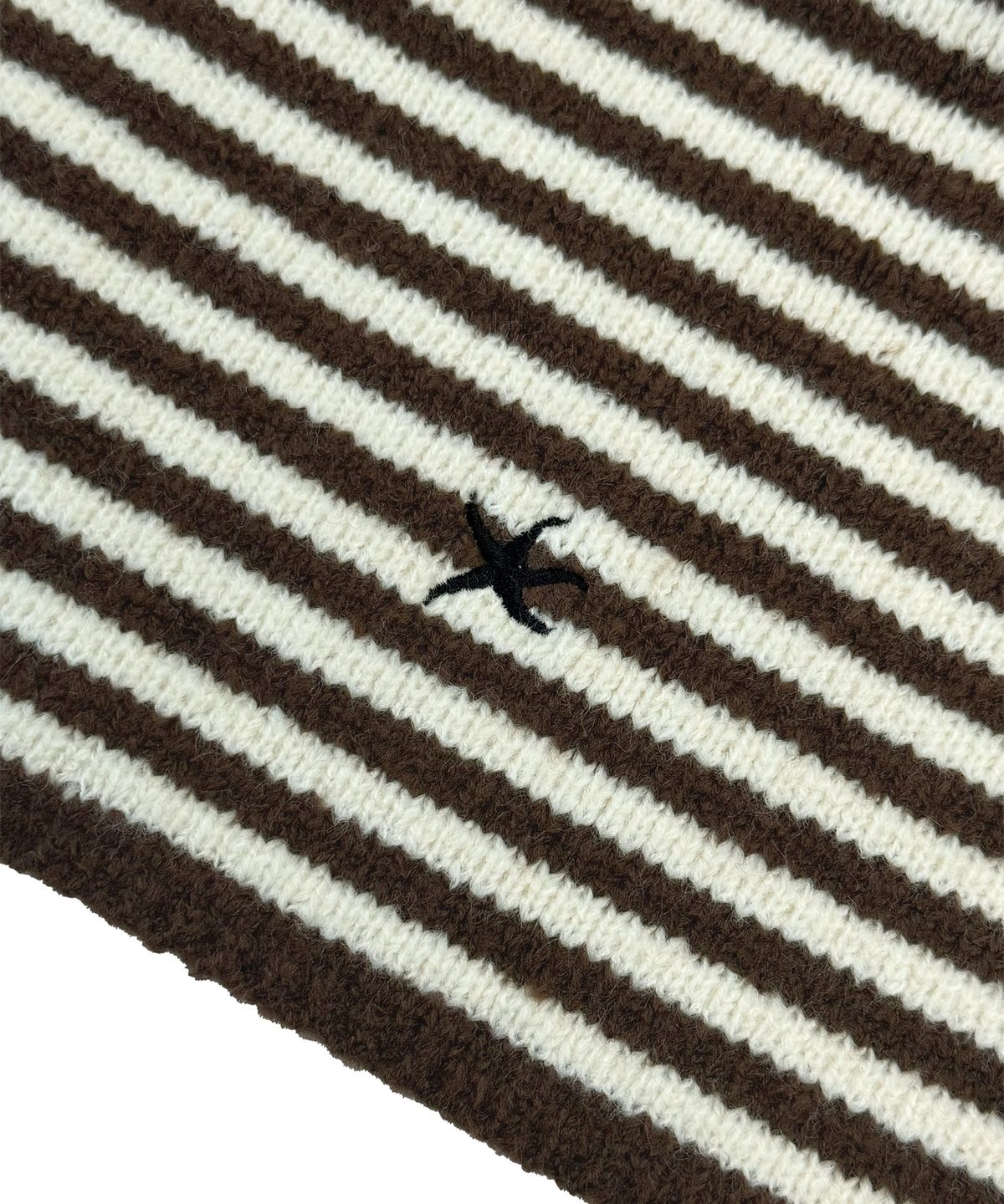 더콜디스트모먼트(THE COLDEST MOMENT) TCM mini logo stripe muffler (brown/cream)