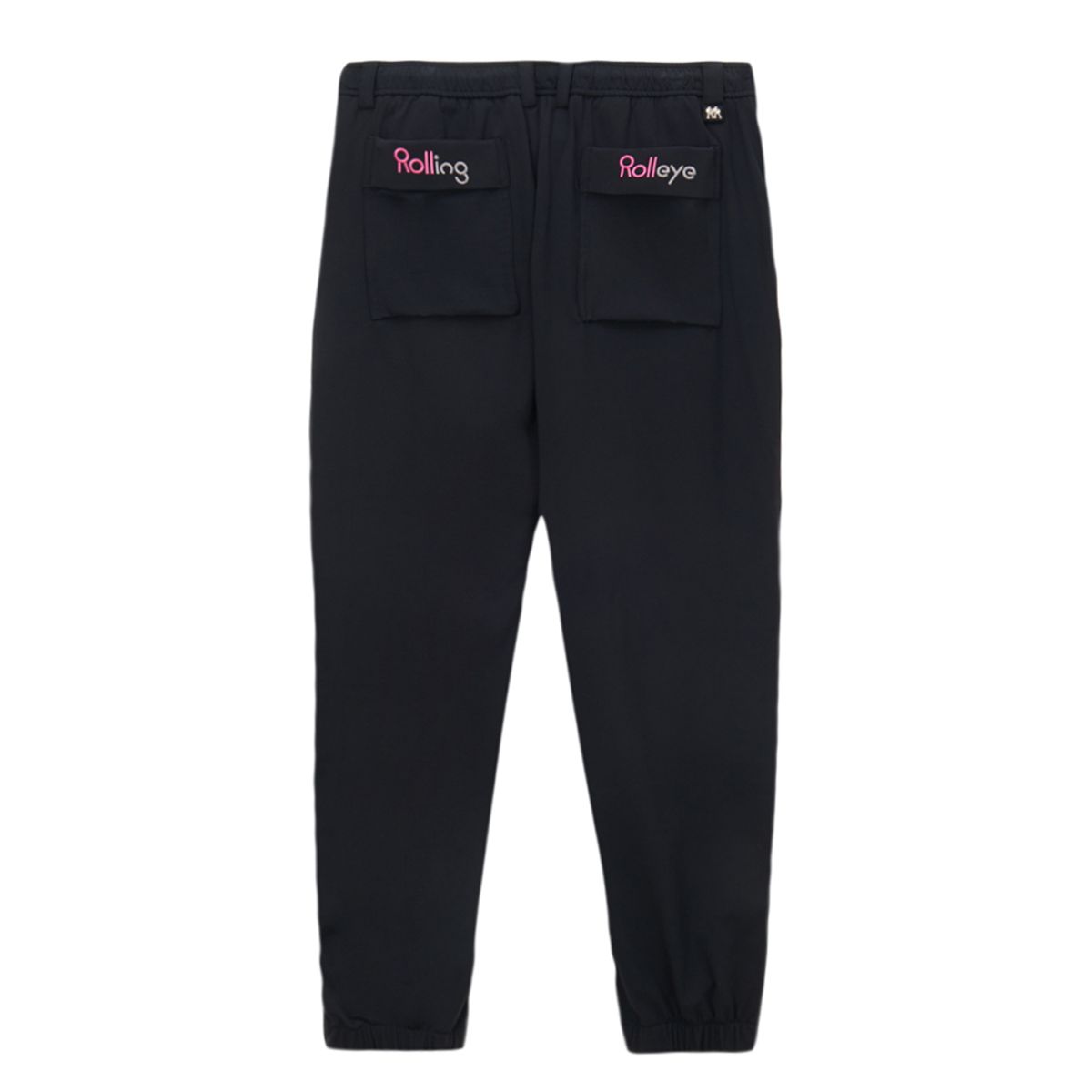 롤링롤라이(ROLLINGROLLEYE) 롤롤 슬라이드 팬츠 블랙 핑크로고 Roll Roll Slide Pants Black Pink Logo