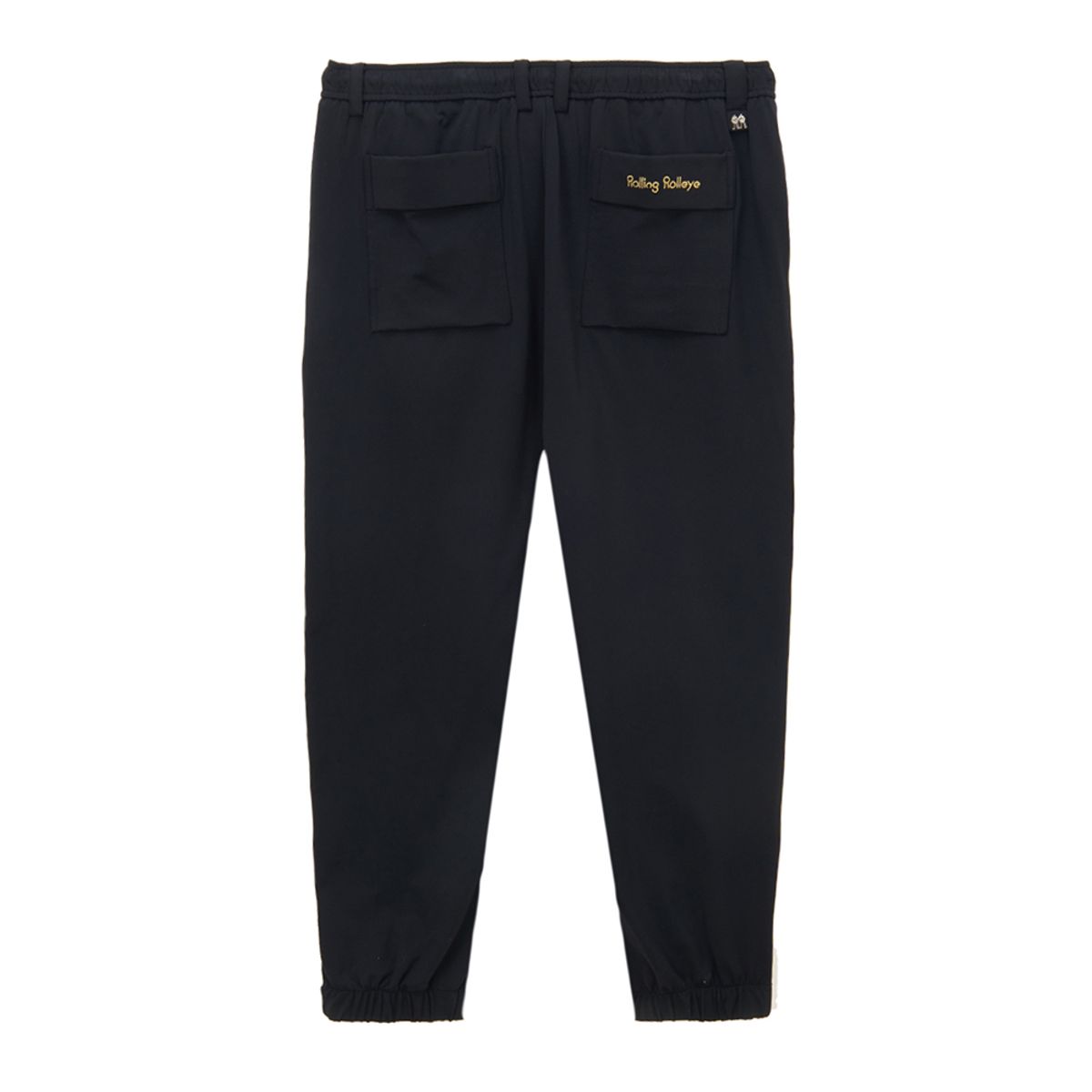 롤링롤라이(ROLLINGROLLEYE) 롤롤 슬라이드 팬츠 블랙 옐로로고 Roll Roll Slide Pants Yellow Logo