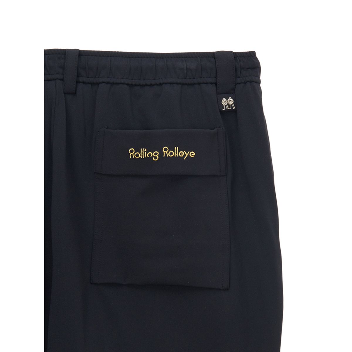 롤링롤라이(ROLLINGROLLEYE) 롤롤 슬라이드 팬츠 블랙 옐로로고 Roll Roll Slide Pants Yellow Logo