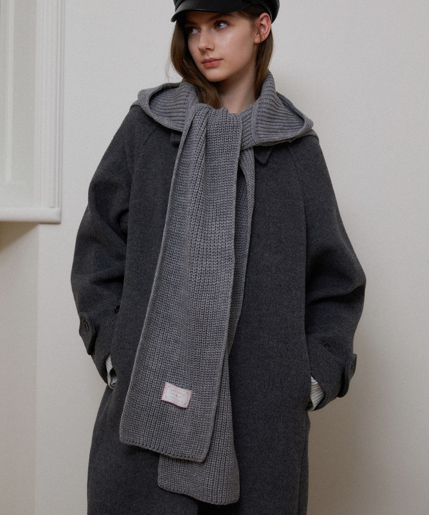 ◇TATIANA◇ Knit hoodie shawl muffler MF8116 3 colors MUSINSA | TATIANA Knit Hoodie Shawl Muffler MF8116 3 Colors
