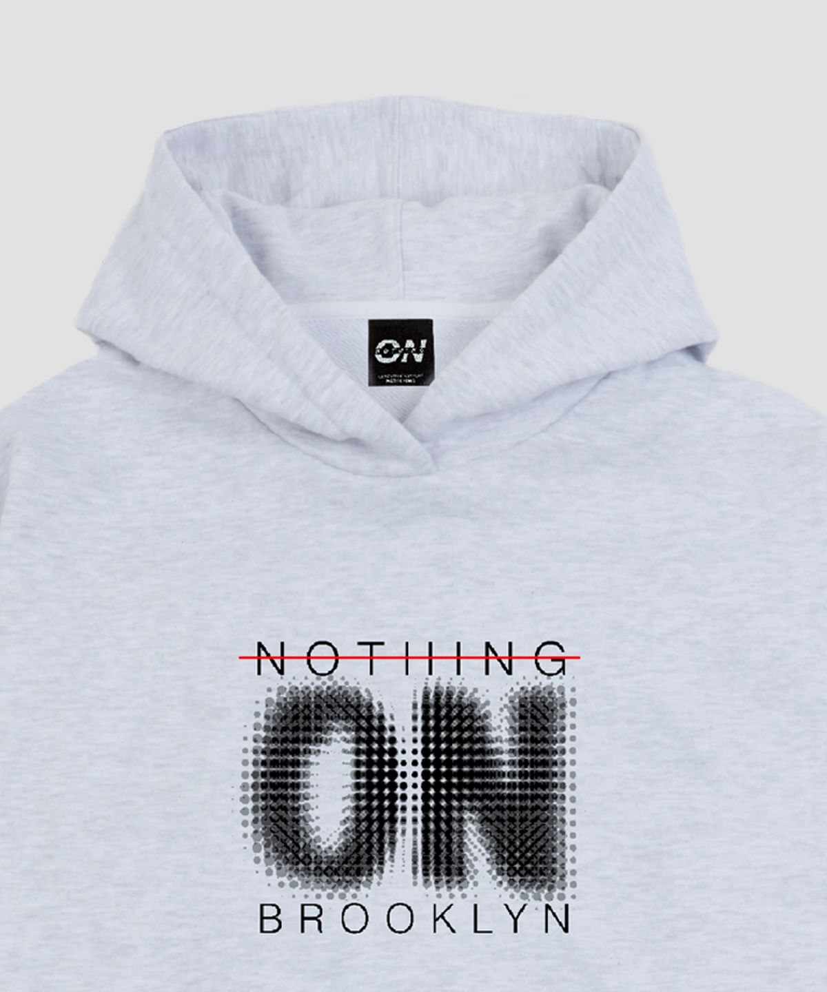 나띵온(NOTHINGON) 나띵온 ON 타이포그래픽 후드티셔츠 그레이