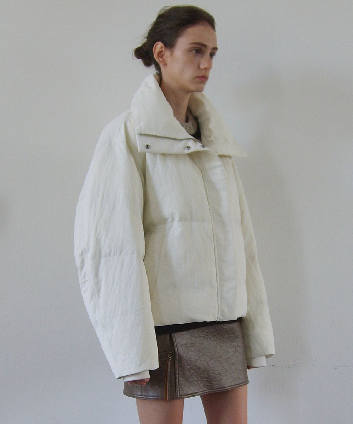 엔오르(EN OR) HIGH NECK PUFFER JACKET - IVORY