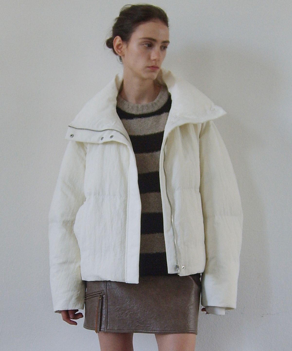 엔오르(EN OR) HIGH NECK PUFFER JACKET - IVORY