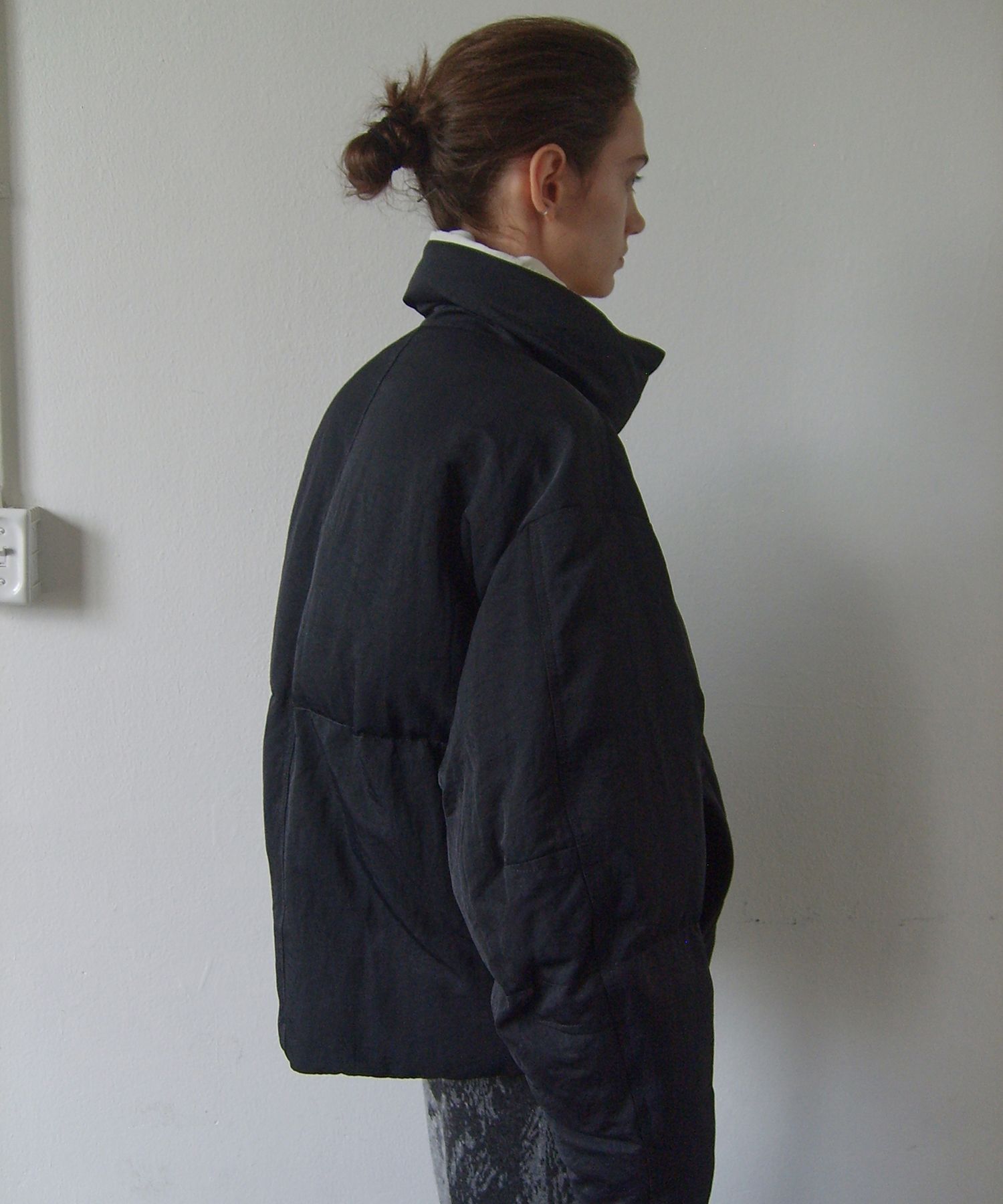 MUSINSA | EN OR COLOURWAY HIGH NECK PUFFER JACKET - BLACK