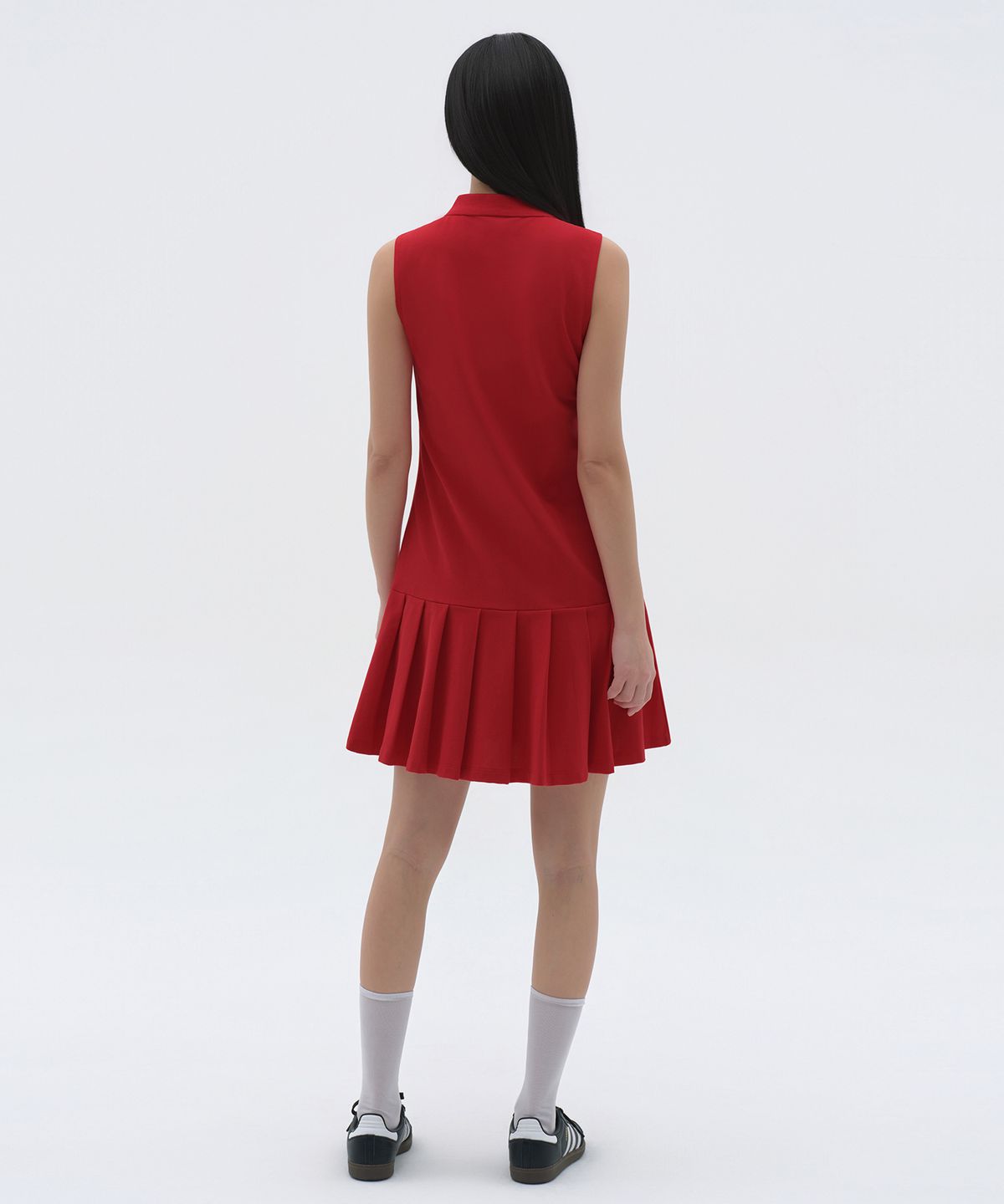 무신사 스탠다드 우먼(MUSINSA STANDARD WOMAN) [쿨탠다드] 우먼즈 플리츠 슬리브리스 피케 폴로 드레스 [레드]