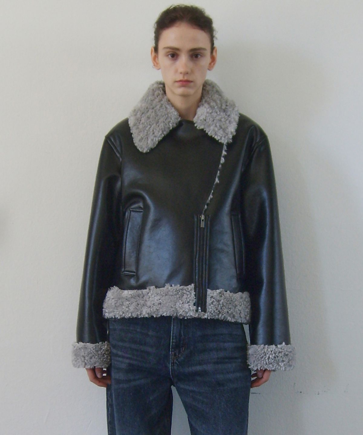 엔오르(EN OR) TAILORED SHEARING JACKET - BLACK