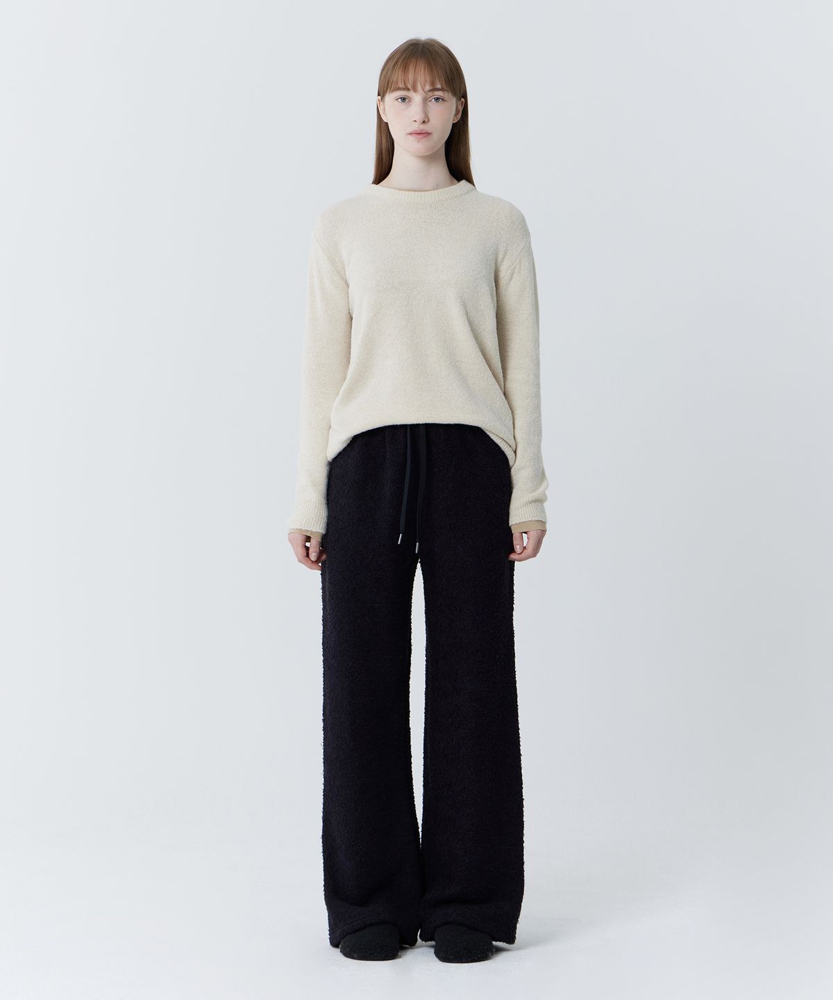 줄리아페페(JULIAPEPE) Wool blend Banding Pants (Black)