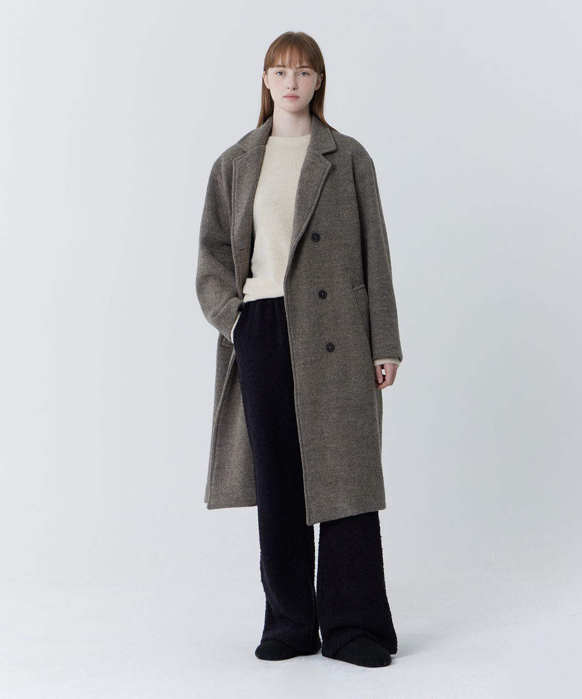 줄리아페페(JULIAPEPE) Wool blend Banding Pants (Black)