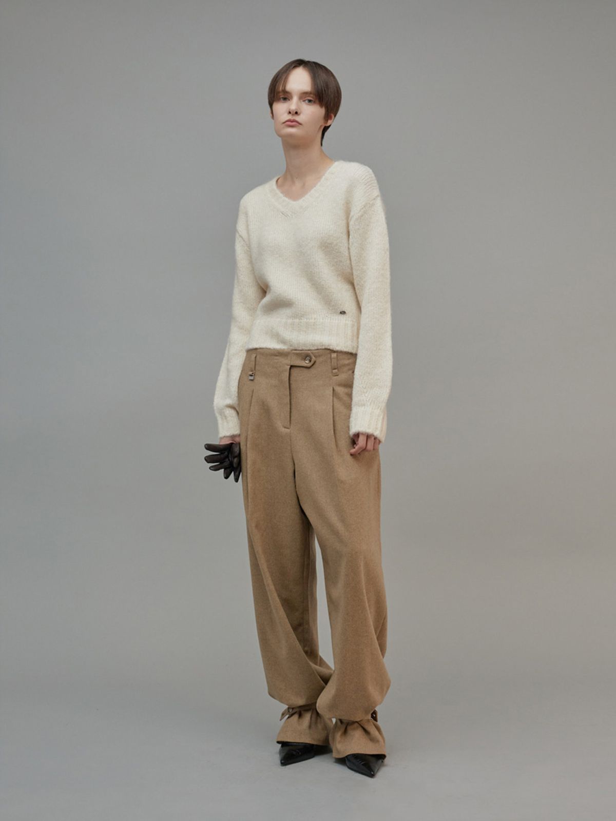 프롬웨얼(FROMWHERE) Wool Two-Way Wide Pants Beige