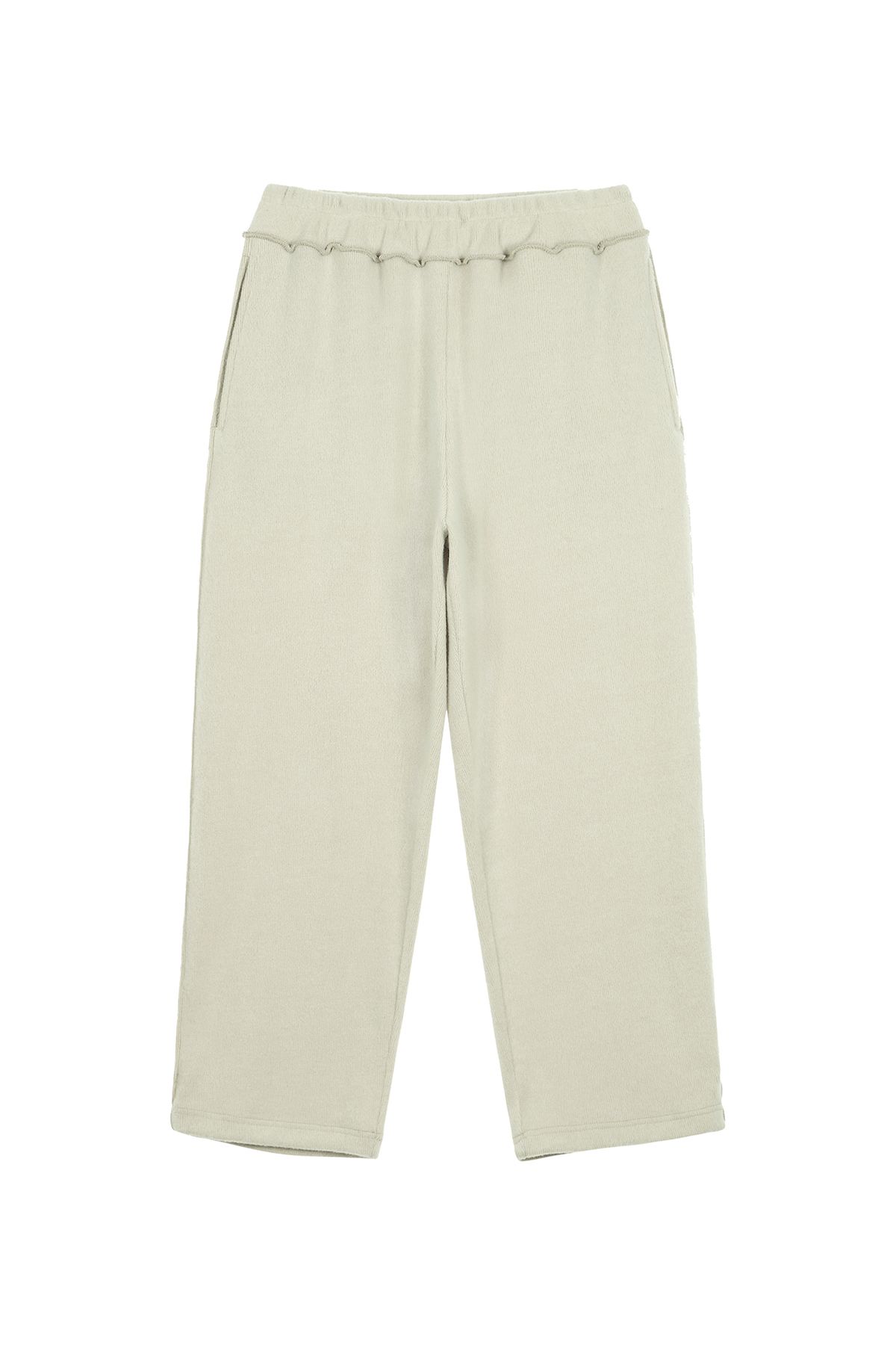 다이닛(DEINET) SMOOTH D LOGO KNIT PANTS IN ASH BEIGE
