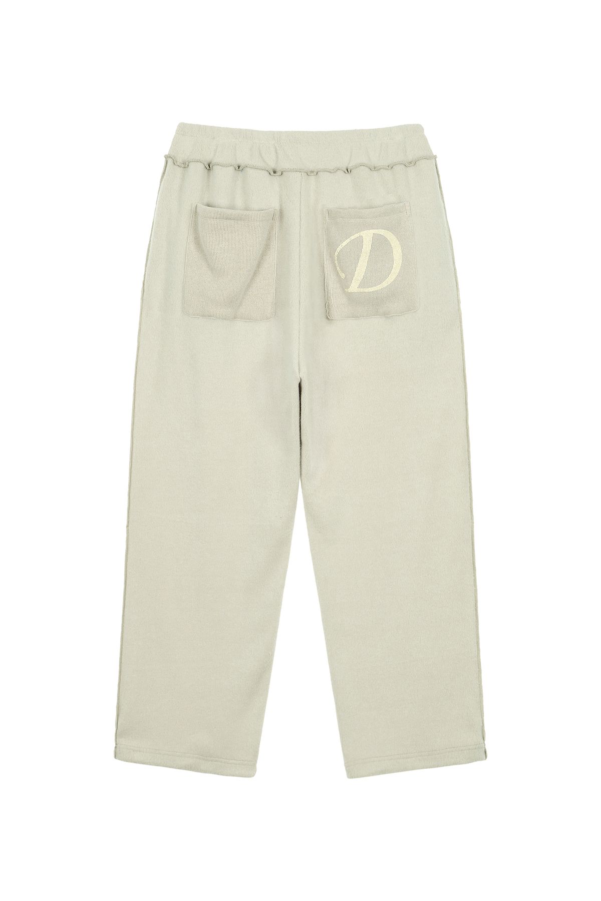 다이닛(DEINET) SMOOTH D LOGO KNIT PANTS IN ASH BEIGE
