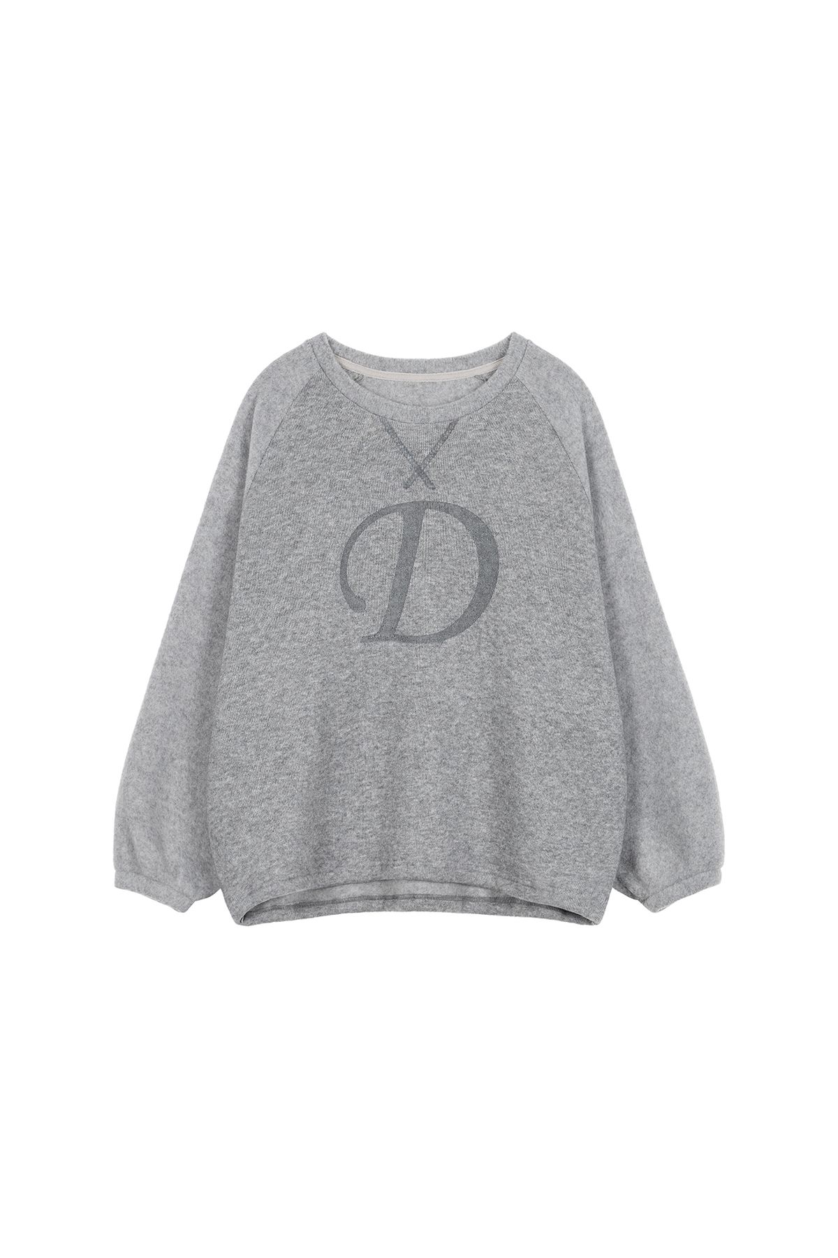다이닛(DEINET) SMOOTH D LOGO SWEATSHIRTS IN GREY