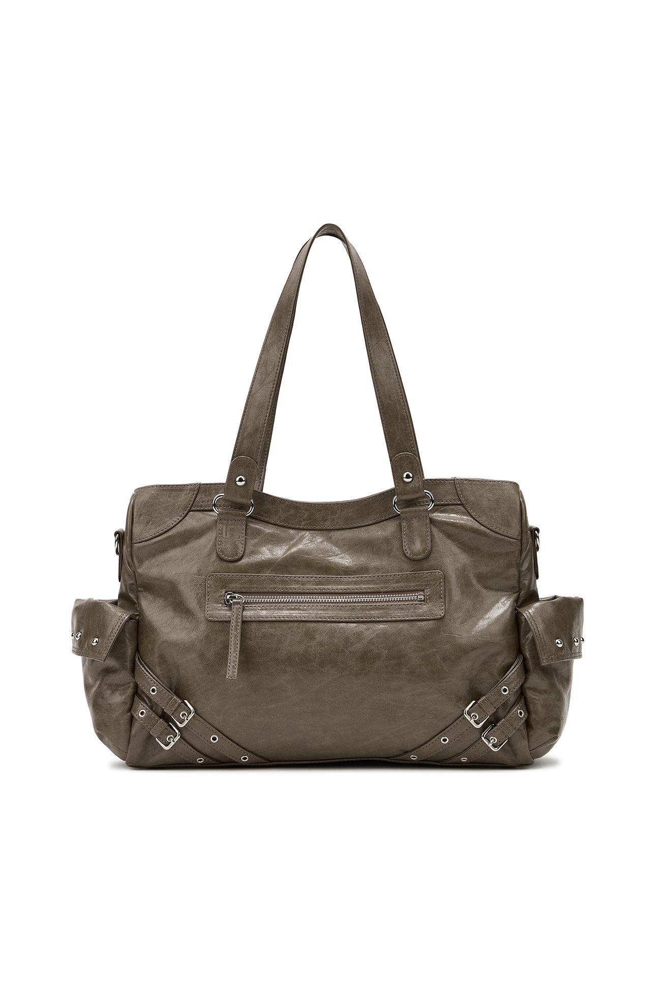 다이닛(DEINET) STUD POCKET BIG BAG IN KHAKI - 사이즈 & 후기