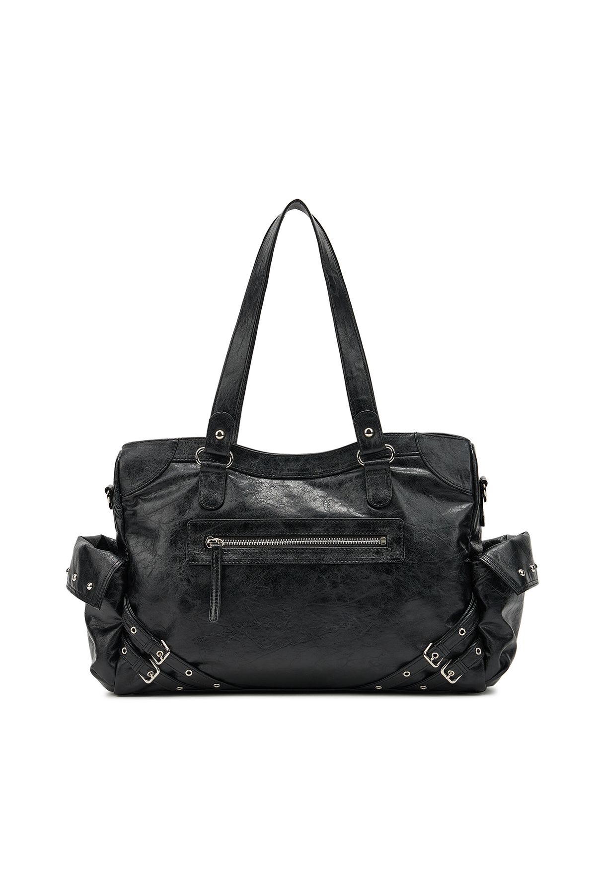 다이닛(DEINET) STUD POCKET BIG BAG IN BLACK