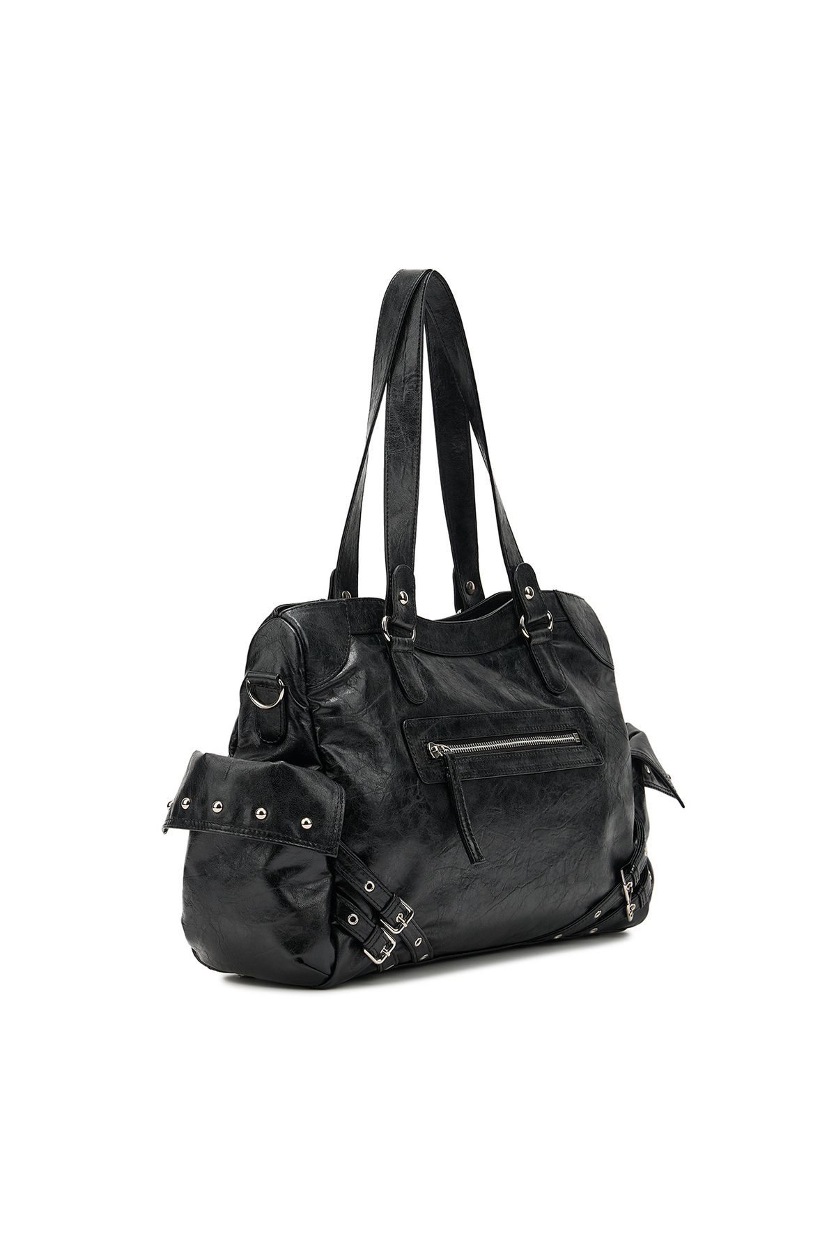 다이닛(DEINET) STUD POCKET BIG BAG IN BLACK