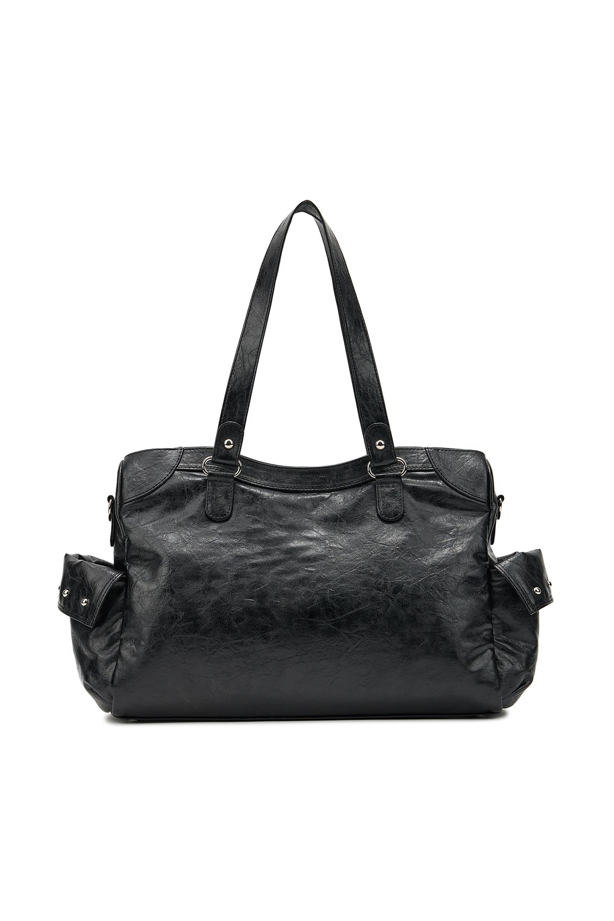다이닛(DEINET) STUD POCKET BIG BAG IN BLACK