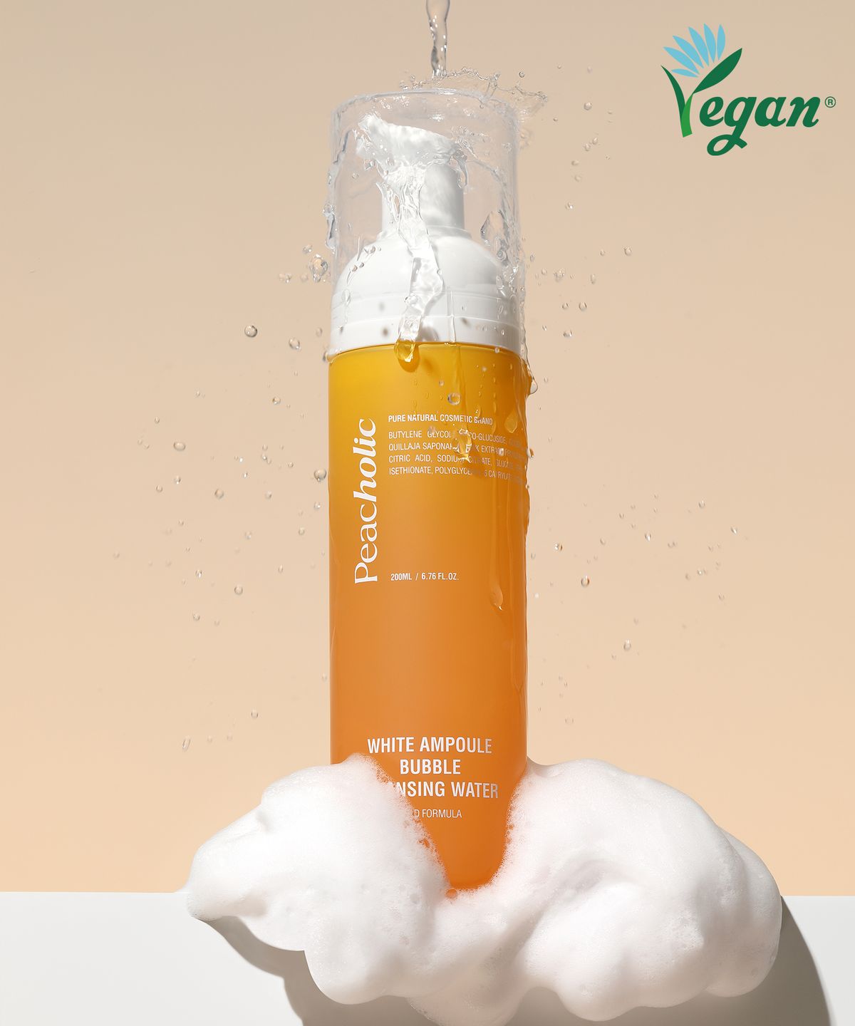 피치홀릭(PEACHOLIC) 화이트 앰플 버블 클렌징 워터 200ml