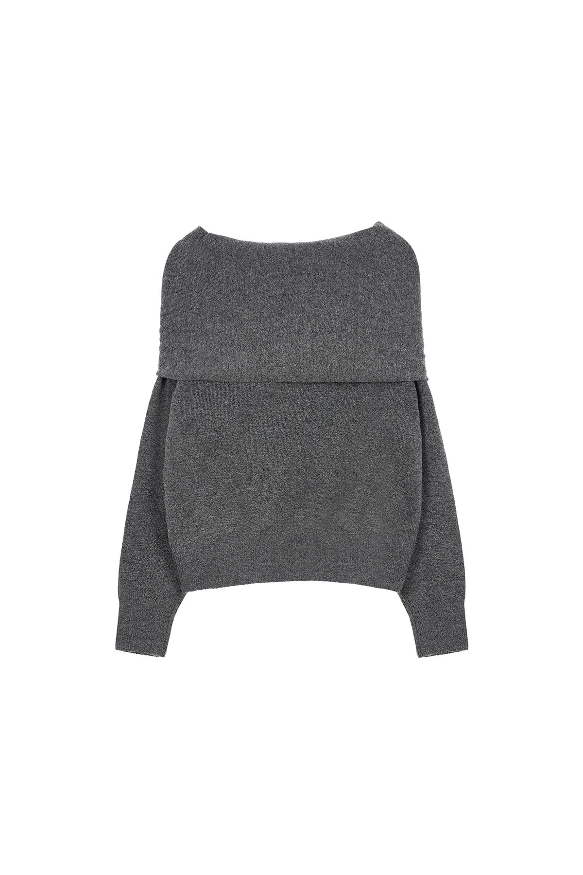 다이닛(DEINET) HUG ME STRING OFF SHOULDER KNIT IN CHARCOAL