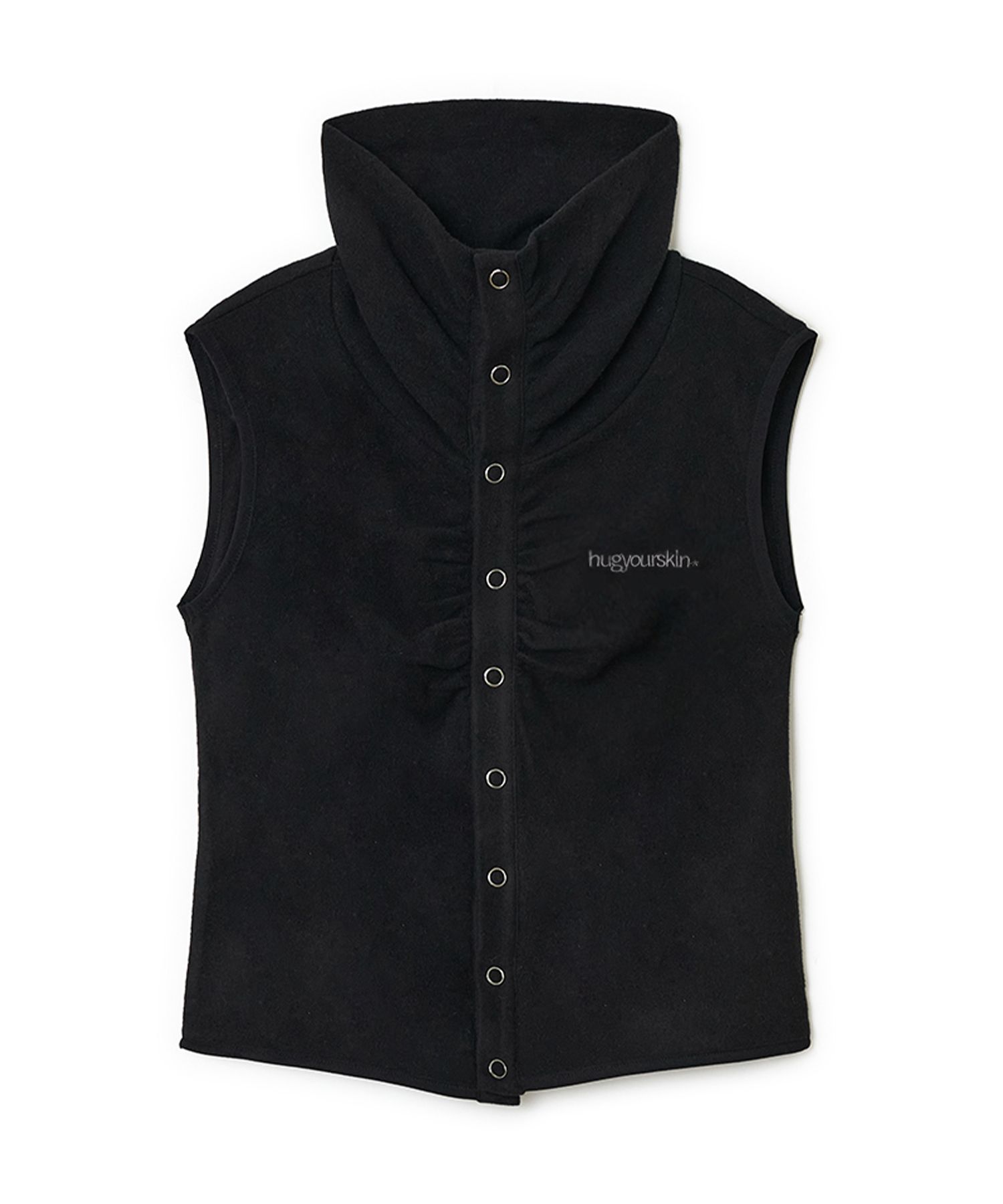 【hug your skin】 Fleece turtle neck vest /追跡付 MUSINSA公式 | HUG YOUR SKIN Fleece Turtleneck Vest (Black)