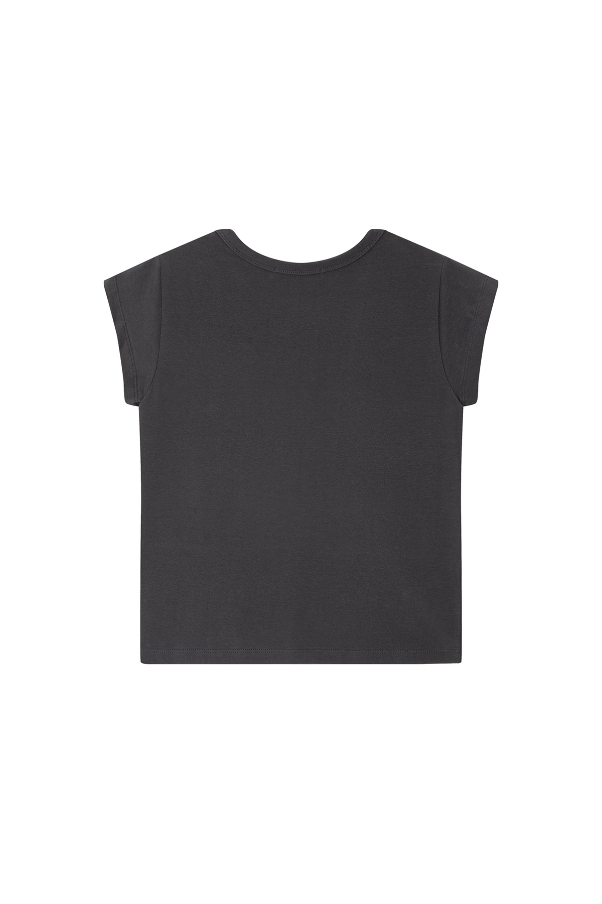 다이닛(DEINET) VINTAGE GRAPHIC CROPPED T-SHIRTS IN CHARCOAL