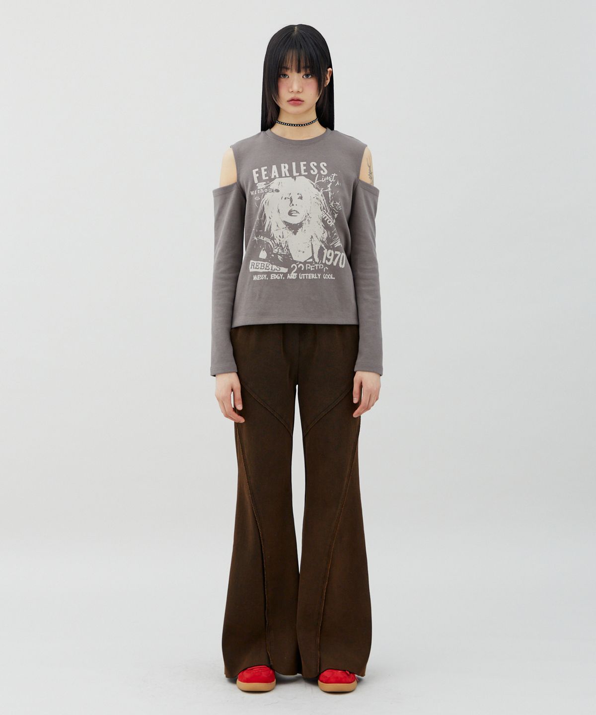 라라폭스(LALAFOX) BOOTCUT  SEAM LINE PANTS DARK BROWN BQ4CP003